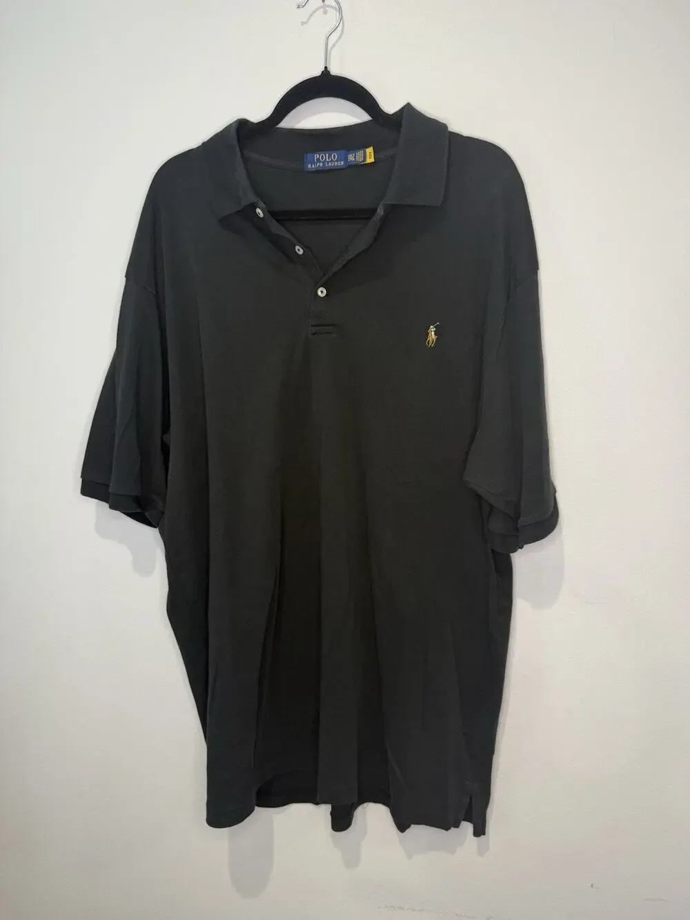 Polo Ralph Lauren Men’s 2XLT Black Short Sleeve 100% Cotton Polo Logo Casual